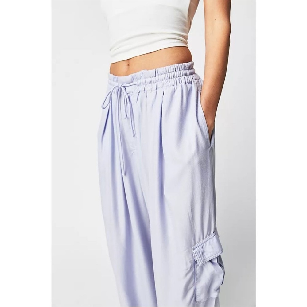 Free People Palash Solid Cargo Pants / Periwinkle Oversized Very Rare View 6